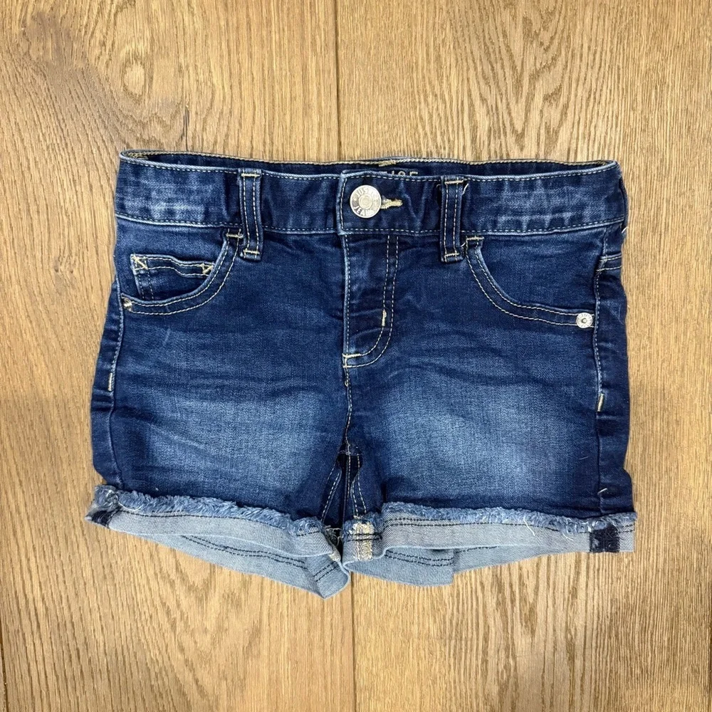 Justice Girls Dark Blue Denim Rolled-Hem Shorts